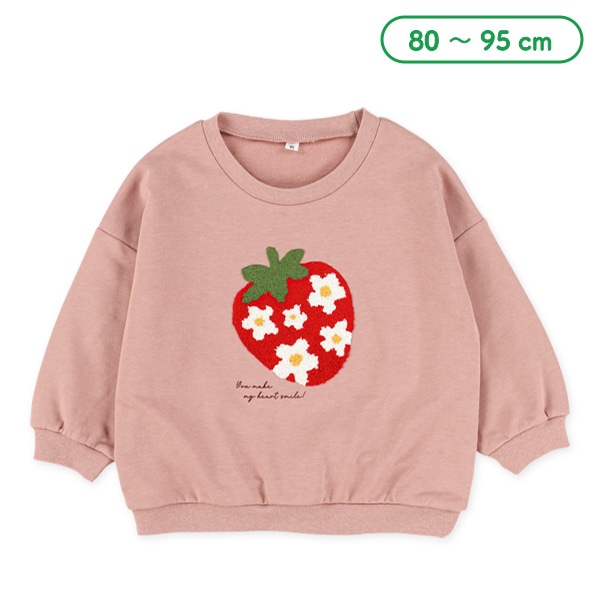 ミニ裏毛サガラ刺繍いちごトレーナー