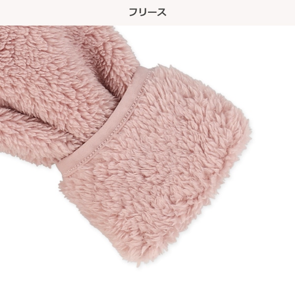 無地くま耳フリースパーカー