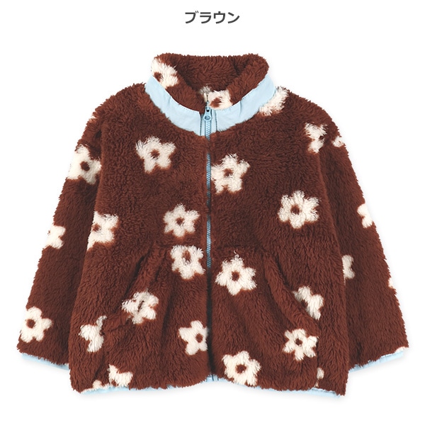 フリース花柄花ジャケット