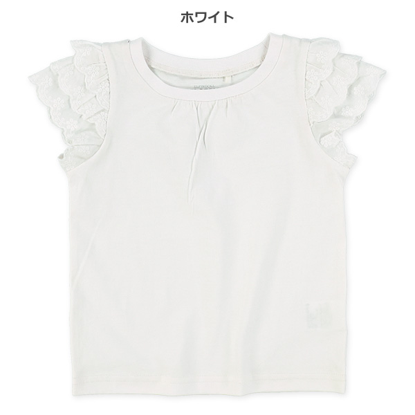 袖レースフレンチTシャツ