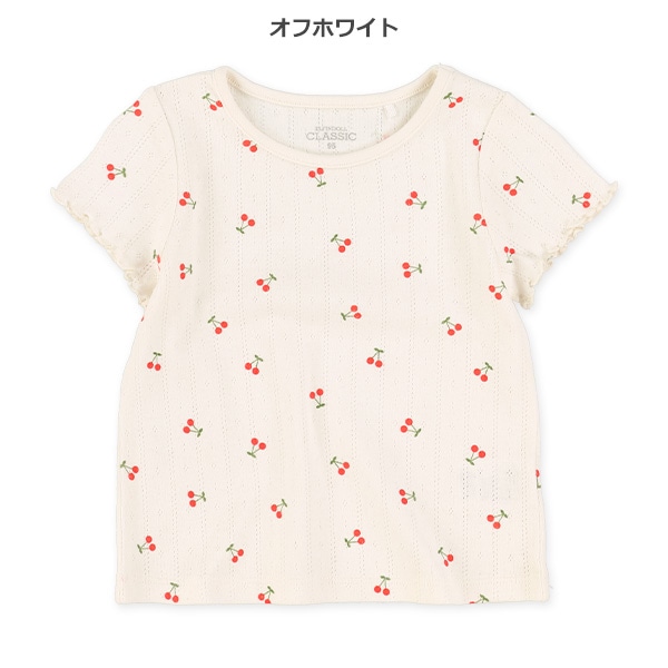パターンメッシュさくらんぼフレンチＴシャツ