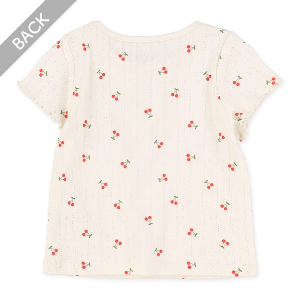 パターンメッシュさくらんぼフレンチＴシャツ