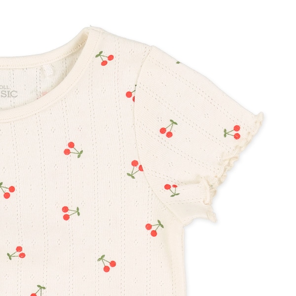 パターンメッシュさくらんぼフレンチＴシャツ