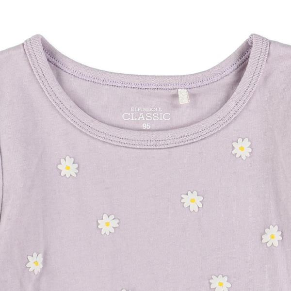 花発泡プリント切り替えフレンチTシャツ
