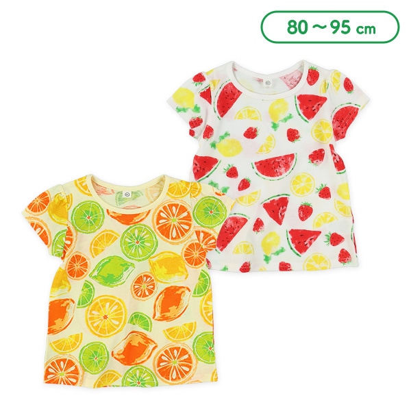 カットフルーツ総柄フレンチＴシャツ