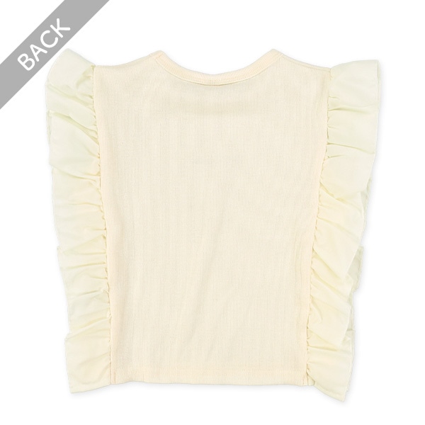 スパンテレコ脇フリルフレンチTシャツ