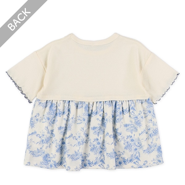 テレコ切り替えドロップショルダー半袖Tシャツ
