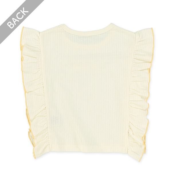 花モチーフフリルフレンチTシャツ