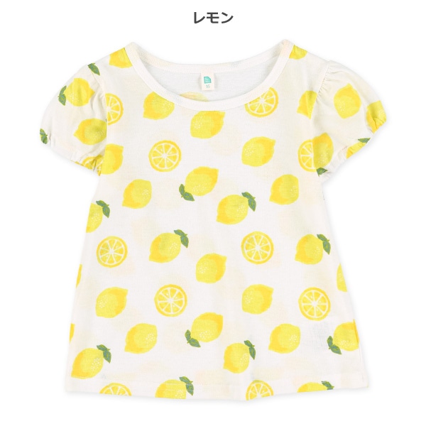 レモン・いちご総柄フレンチTシャツ