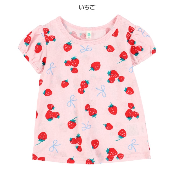 レモン・いちご総柄フレンチTシャツ