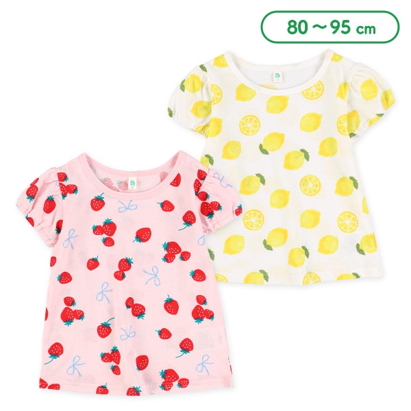 レモン・いちご総柄フレンチTシャツ