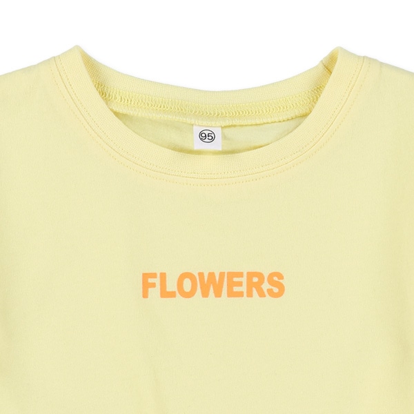 袖花柄フレンチTシャツ