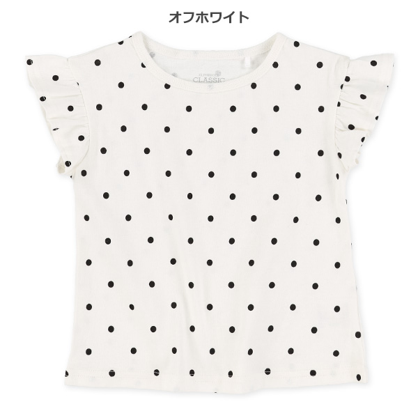 ドット柄フレンチ半袖Tシャツ