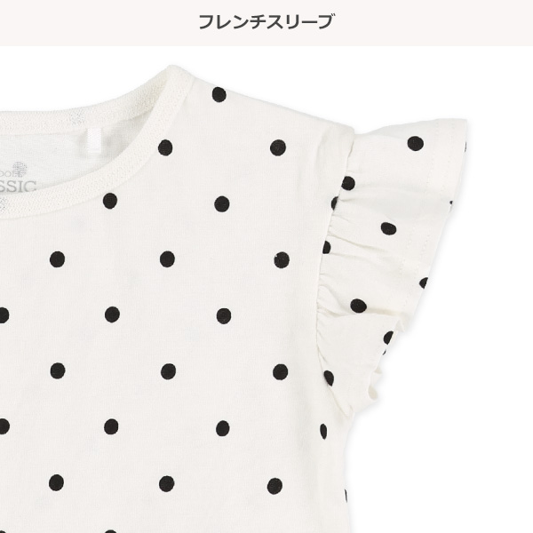 ドット柄フレンチ半袖Tシャツ