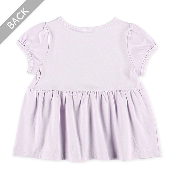 花発泡プリント切り替えフレンチTシャツ