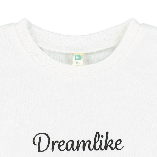 袖フリルロゴフレンチTシャツ