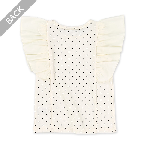 テレコ肩フリルフレンチTシャツ