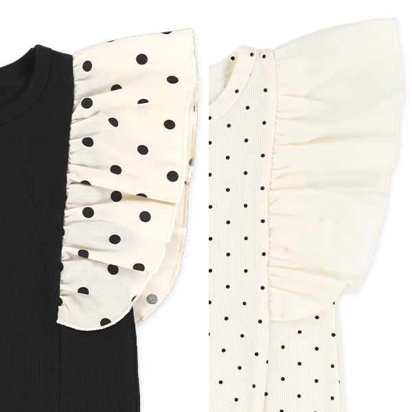 テレコ肩フリルフレンチTシャツ