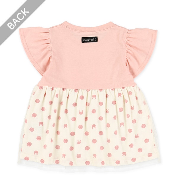 うさ耳切り替えドットフレンチTシャツ