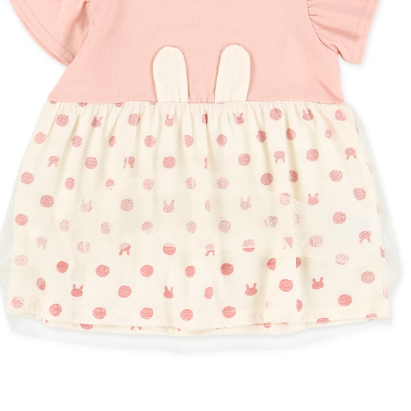 うさ耳切り替えドットフレンチTシャツ