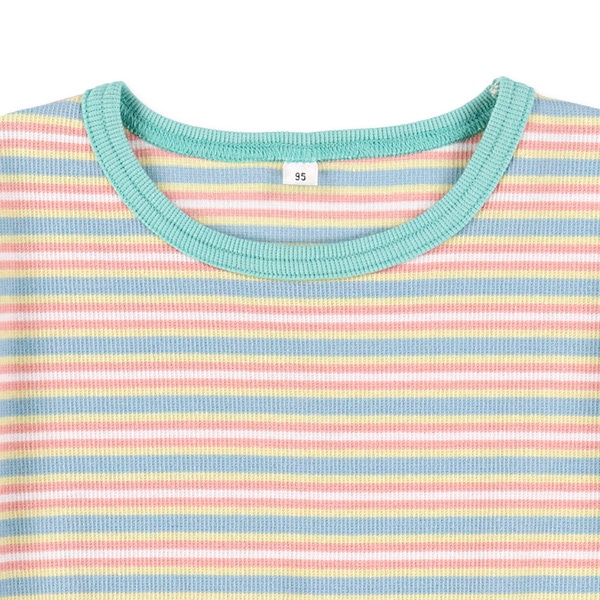 マルチボーダーテレコフレンチTシャツ