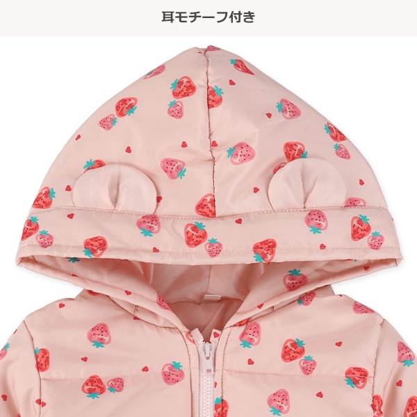 耳付き中綿総柄ジャケット