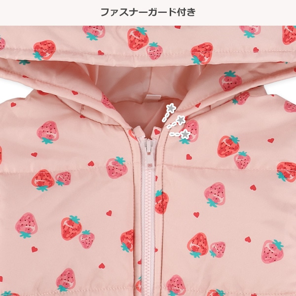 耳付き中綿総柄ジャケット