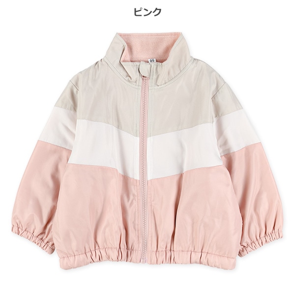 裏フリース配色切り替えジャケット
