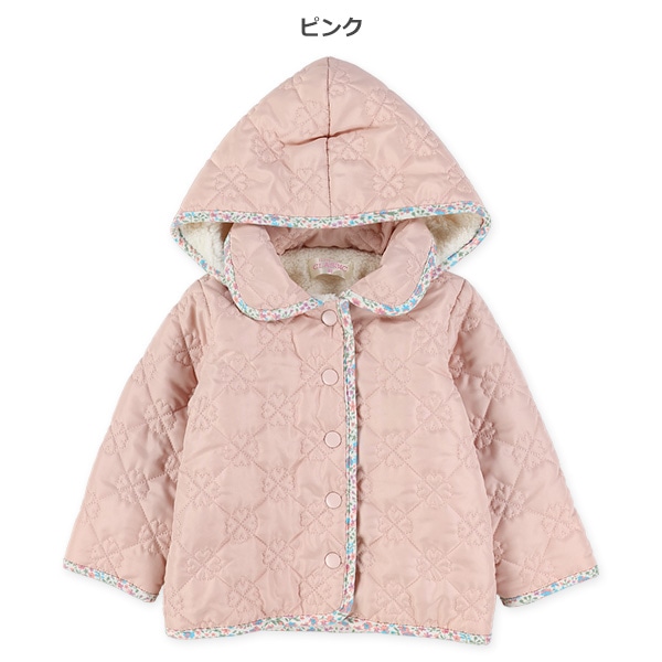 裏ボアキルトクローバー柄ジャケット