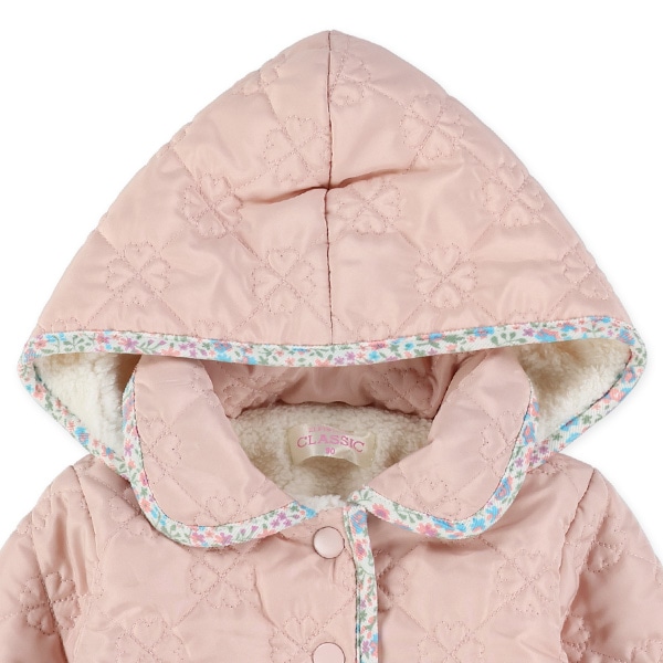 裏ボアキルトクローバー柄ジャケット