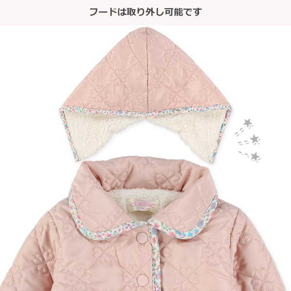 裏ボアキルトクローバー柄ジャケット