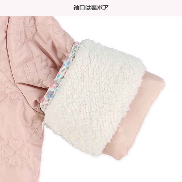 裏ボアキルトクローバー柄ジャケット