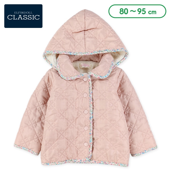 裏ボアキルトクローバー柄ジャケット