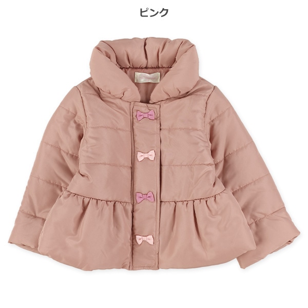中綿リボン付き防寒コート