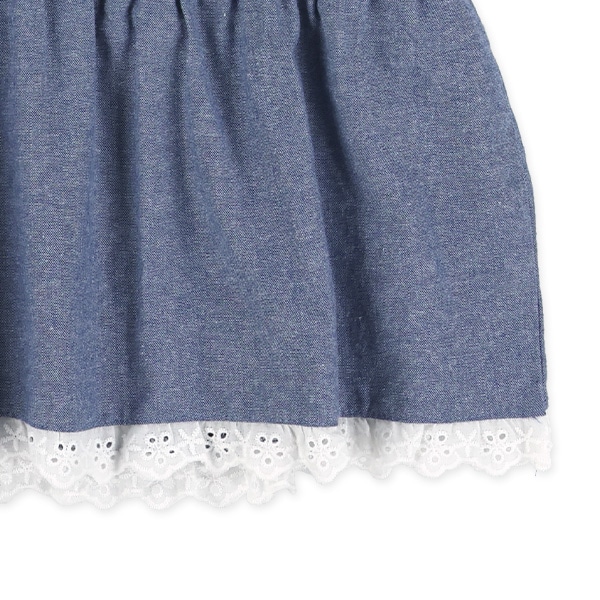 スラブシャンブレーノースリーブブラウス