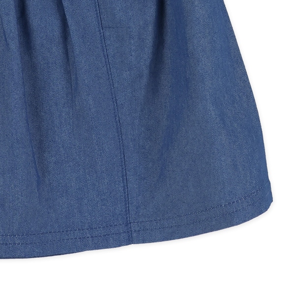 デニム胸刺繍ノースリーブスモック
