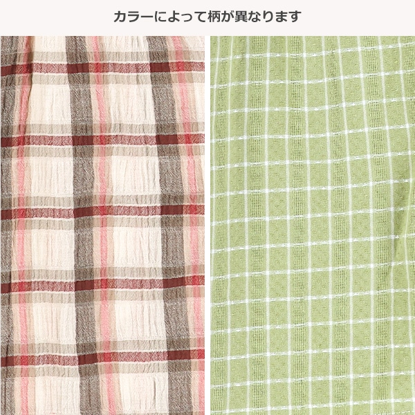 布帛チェック総柄ノースリーブブラウス