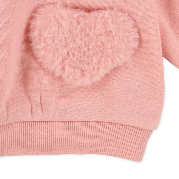 裏起毛ボアハートポケットトレーナー