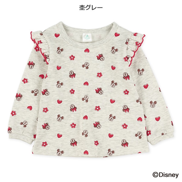 裏起毛総柄フリルトレーナー（ミニーマウス）