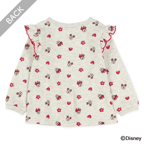 裏起毛総柄フリルトレーナー（ミニーマウス）