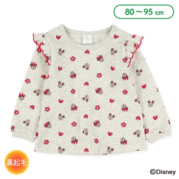 裏起毛総柄フリルトレーナー（ミニーマウス）