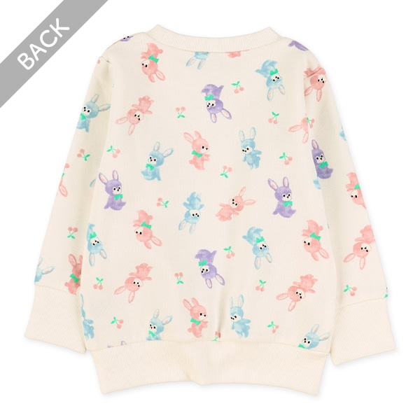 裏起毛カラフルうさぎトレーナー