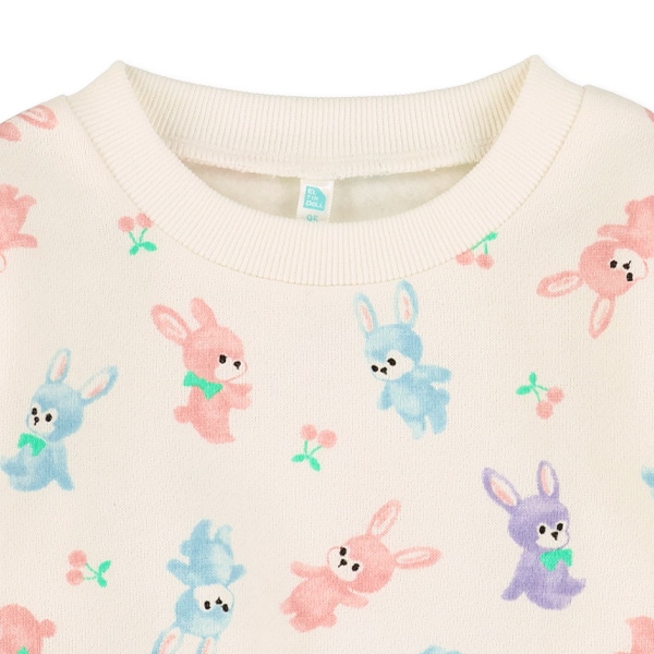 裏起毛カラフルうさぎトレーナー