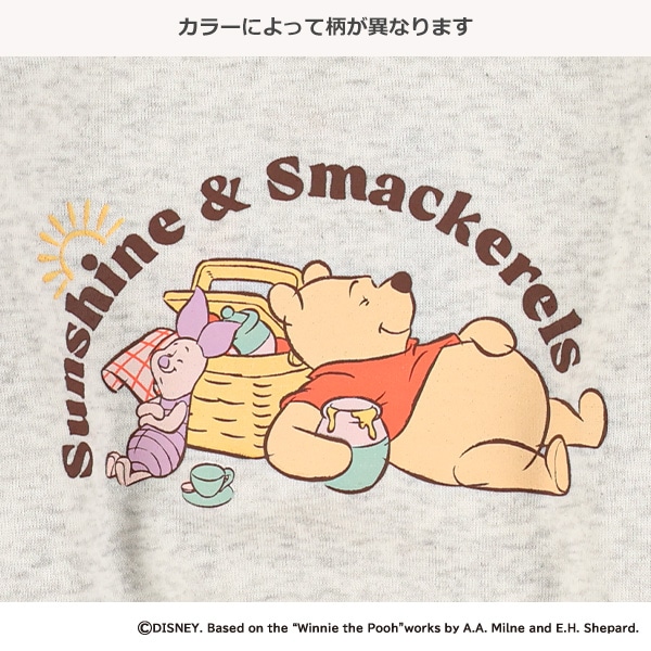 裏起毛前プリントトレーナー（くまのプーさん）
