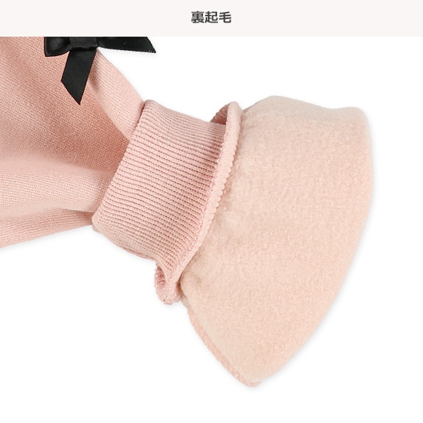 裏起毛胸ロゴ袖リボントレーナー