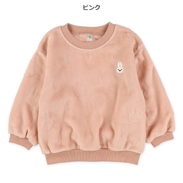 カービングフリース胸刺繍トレーナー