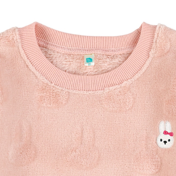 カービングフリース刺繍トレーナー（くま・うさぎ）
