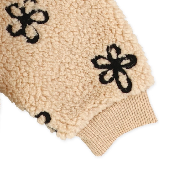 ボアフリース花刺繍トレーナー