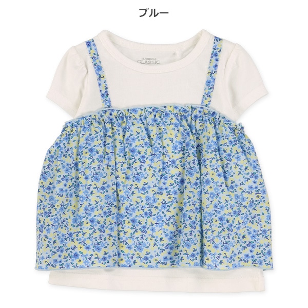 花柄キャミレイヤード風Ｔシャツ