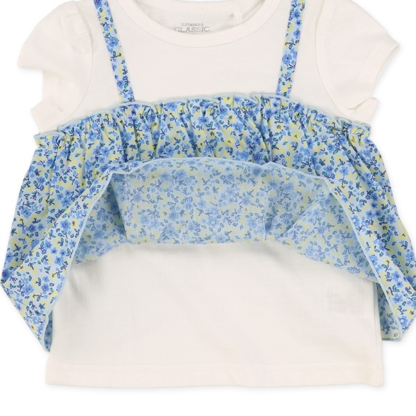 花柄キャミレイヤード風Ｔシャツ